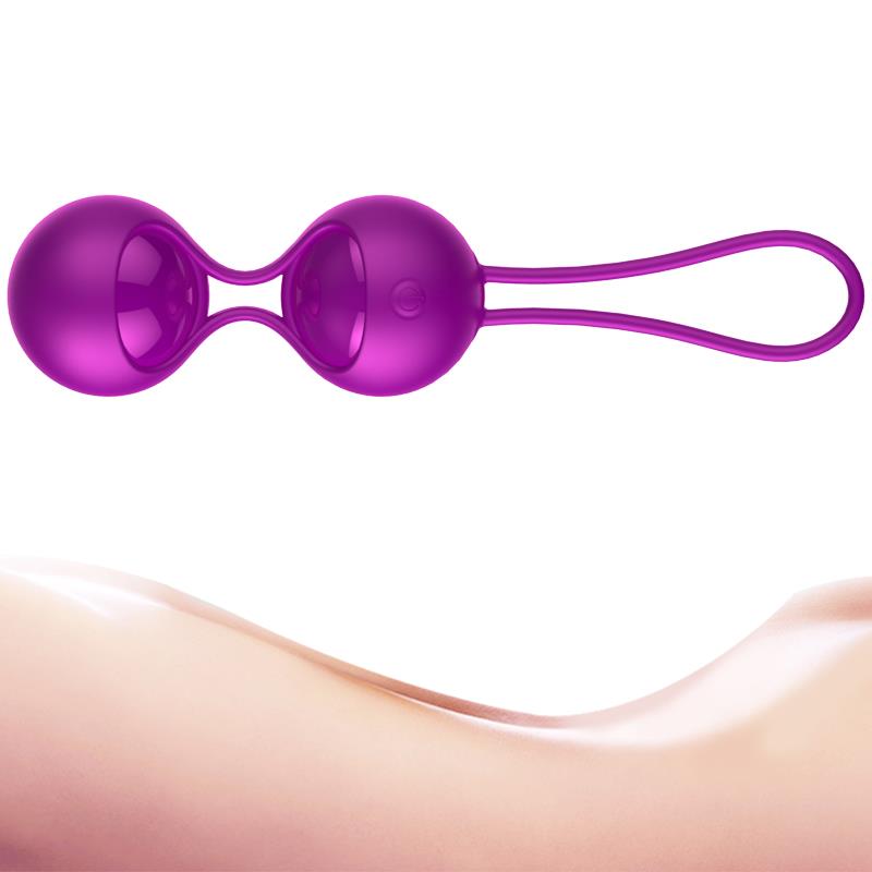 Foxshow - 63-00003 - Remote control  Kegel balls 2 Pack -  2 balls and 1 ball version in same Pack - 10 Function - Rechargeable - Luxury Giftbox - Purple