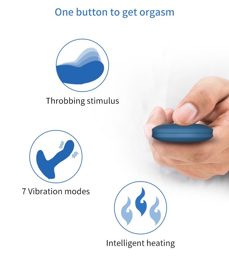 Foxshow - 63-00032 - Design G spot Vibrator - 13,5 cm - Heat function - 7 Function - Rechargeable - Luxury Giftbox - Blue