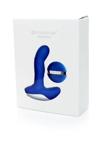 Foxshow - 63-00032 - Design G spot Vibrator - 13,5 cm - Heat function - 7 Function - Rechargeable - Luxury Giftbox - Blue
