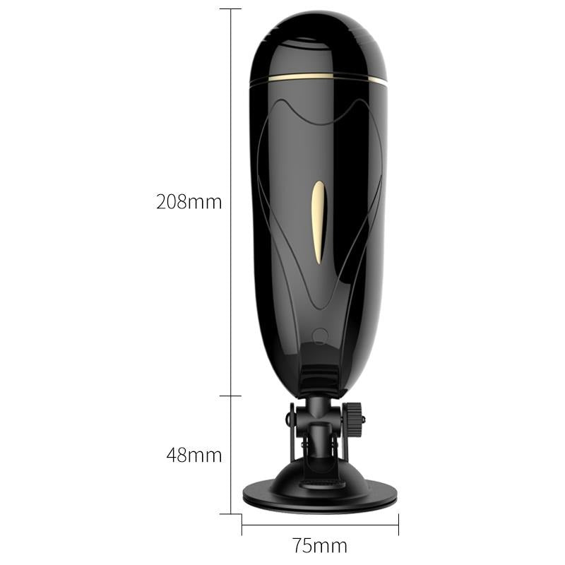 Foxshow - 63-00033 - Masturbator-Vibrating Masturbation Cup USB 7 + Interactive Function / Talk Mode - Luxury Giftbox - Black