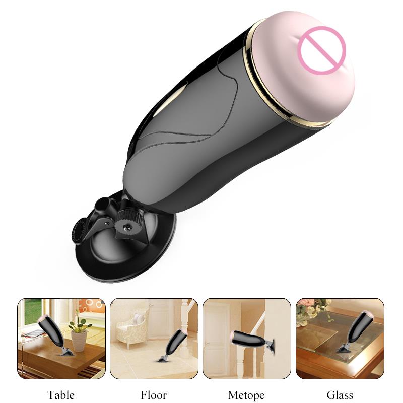 Foxshow - 63-00033 - Masturbator-Vibrating Masturbation Cup USB 7 + Interactive Function / Talk Mode - Luxury Giftbox - Black