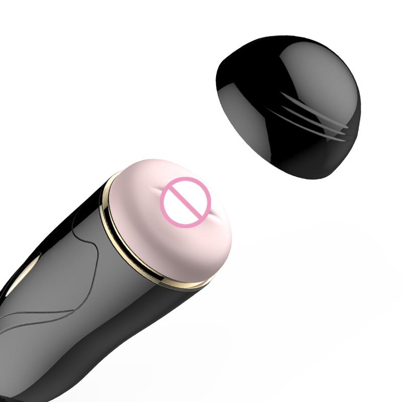 Foxshow - 63-00033 - Masturbator-Vibrating Masturbation Cup USB 7 + Interactive Function / Talk Mode - Luxury Giftbox - Black
