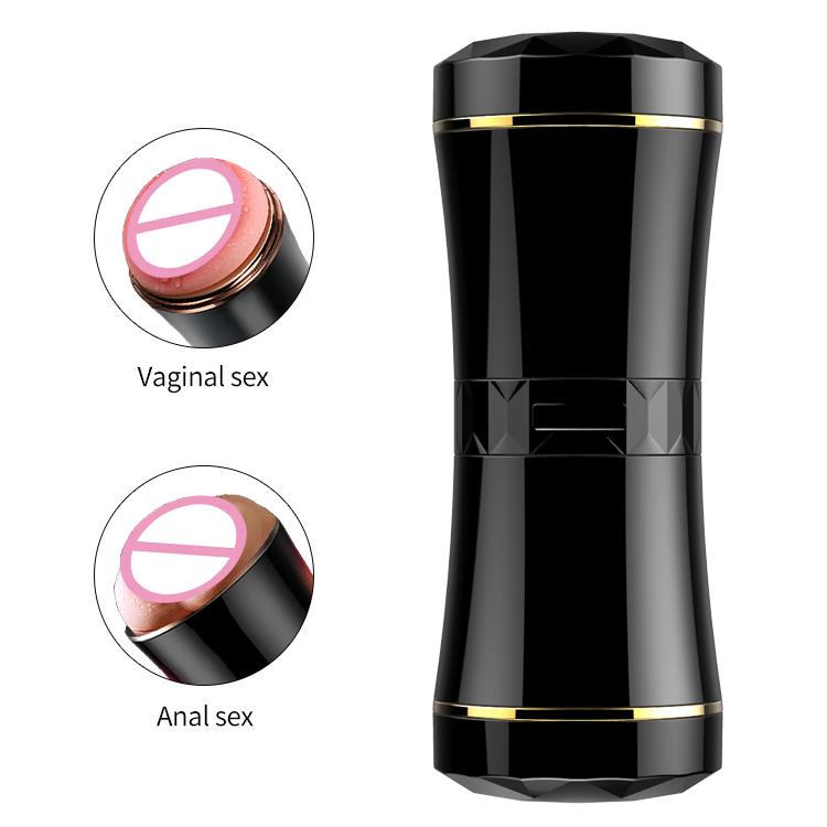 Foxshow - 63-00035 - Double End Masturbator Cup - Big heavy size - Pussy & Anal - 19 cm - Dia outside 8 cm - Luxury Giftbox - Black