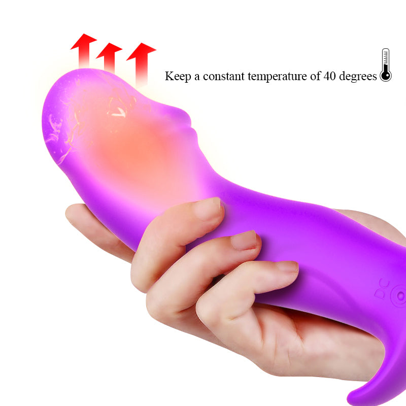 Foxshow - 63-00036 - Remote Control Panty Vibrator - Heat Function & Voice Control - 10 Function - Rechargeable - 12,5 cm x 9 cm - Luxury Giftbox - Purple