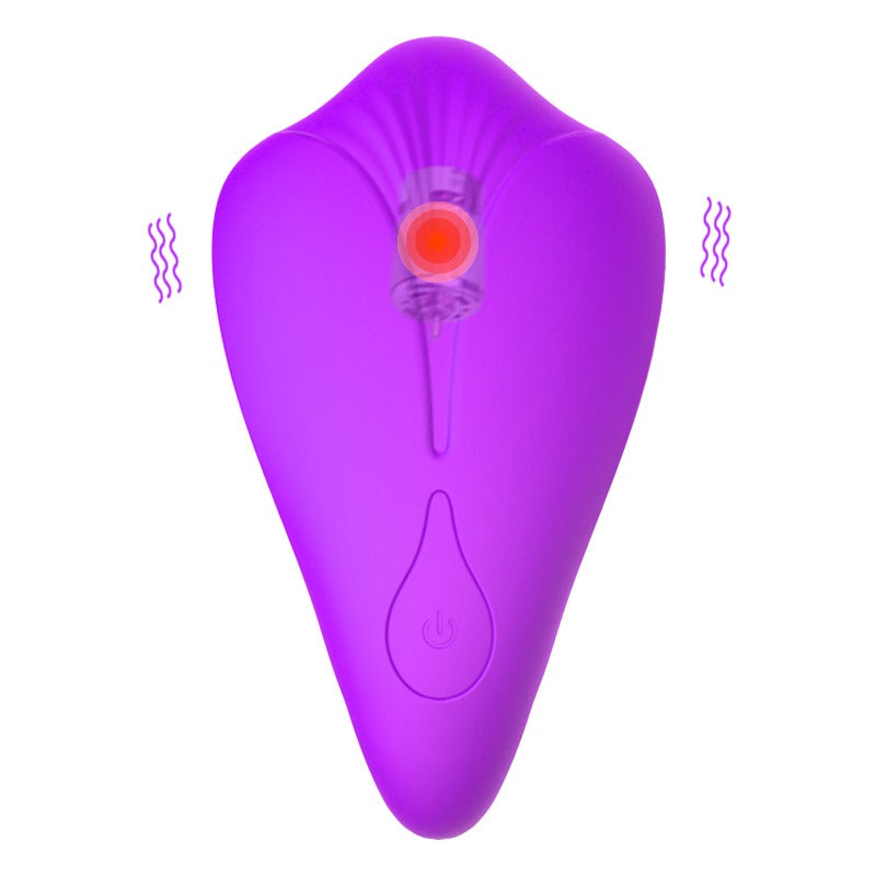 Foxshow - 63-00036 - Remote Control Panty Vibrator - Heat Function & Voice Control - 10 Function - Rechargeable - 12,5 cm x 9 cm - Luxury Giftbox - Purple