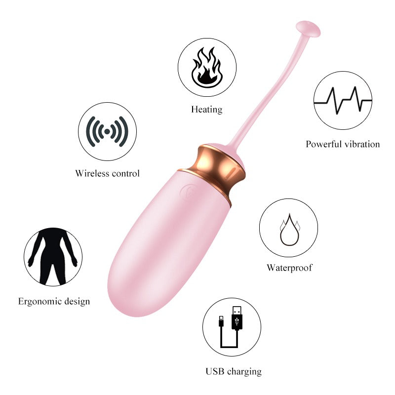 Foxshow Vibrating silicone Love egg Remote control - Rechargeable - Pink - 10 function - Voice Control - Colour box - 63-00037