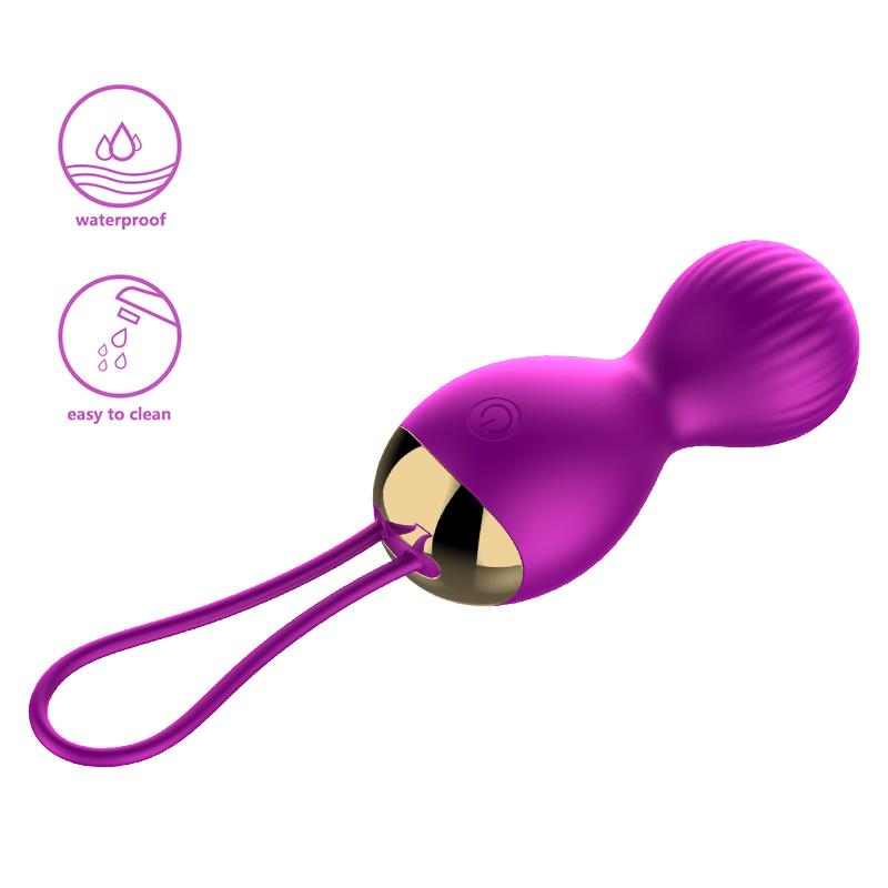 Foxshow - 63-00004 - Remote control  Kegel ball -  1 ball version - 7 Function - Rechargeable - 15 cm - Luxury Giftbox - Purple