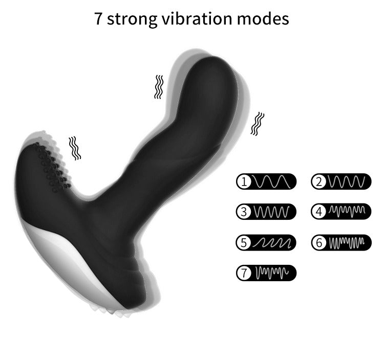 Boss of Toys - Vibrator - Silicone Massager - USB - 7 Function - Pulsator - Heating - Black - 63-00040