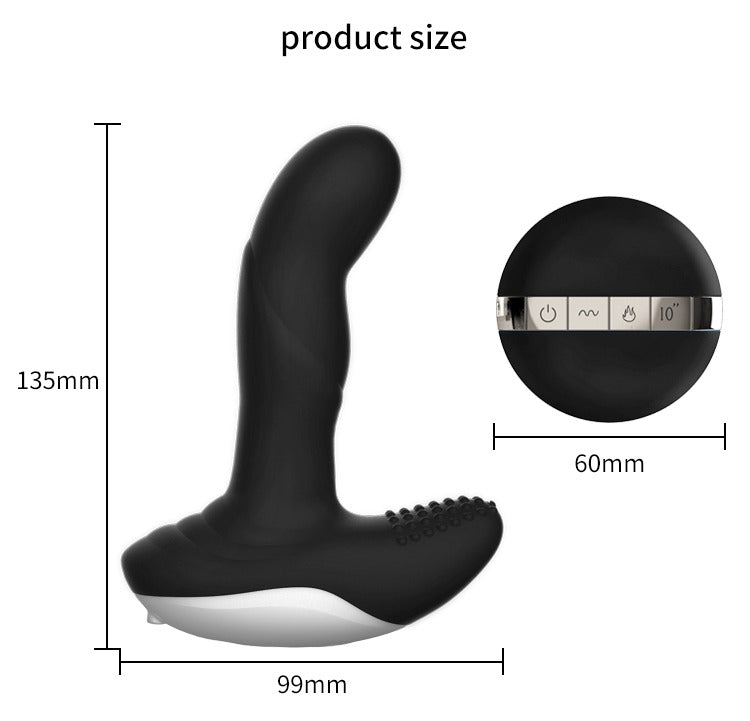 Boss of Toys - Vibrator - Silicone Massager - USB - 7 Function - Pulsator - Heating - Black - 63-00040