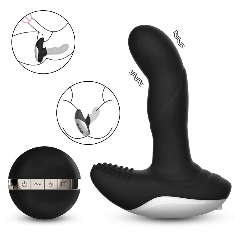 Boss of Toys - Vibrator - Silicone Massager - USB - 7 Function - Pulsator - Heating - Black - 63-00040