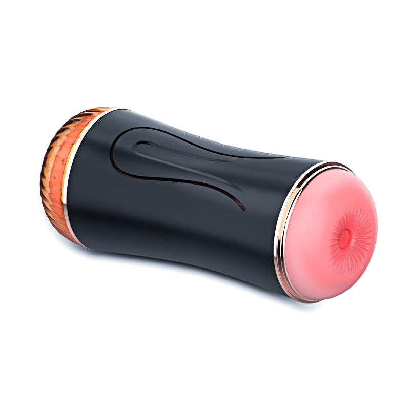 Foxshow - 63-00045 - Masturbator-Vibrating Masturbation Cup - USB 10 function + Interactive Function / Double Ends - Luxury Giftbox - Black