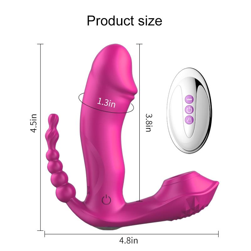 Foxshow - 63-00050 - Silicone Panty Vibrator - USB rechargeable - 7 vibrations - Heating - 7 Frequency Of Sucking - Luxury Giftbox - Pink