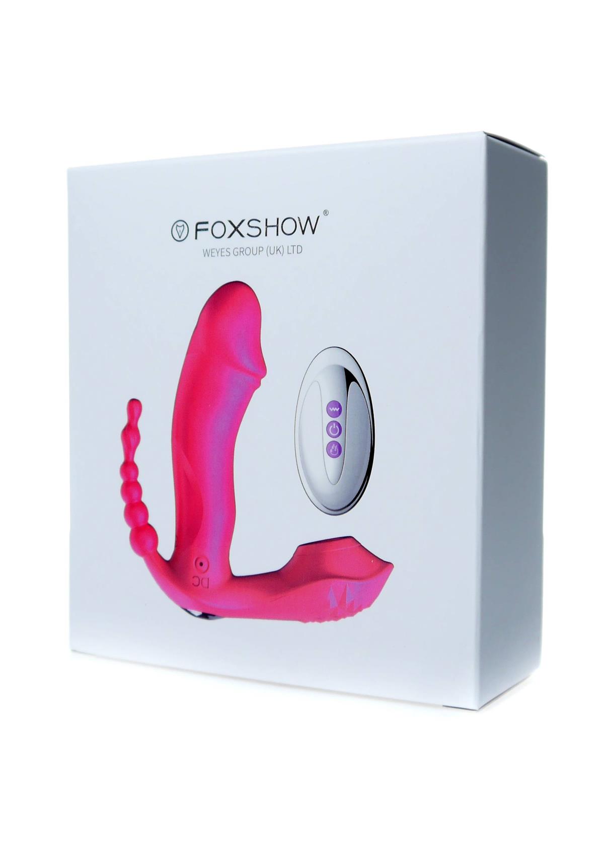 Foxshow - 63-00050 - Silicone Panty Vibrator - USB rechargeable - 7 vibrations - Heating - 7 Frequency Of Sucking - Luxury Giftbox - Pink