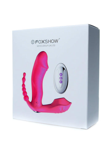 Foxshow - 63-00050 - Silicone Panty Vibrator - USB rechargeable - 7 vibrations - Heating - 7 Frequency Of Sucking - Luxury Giftbox - Pink