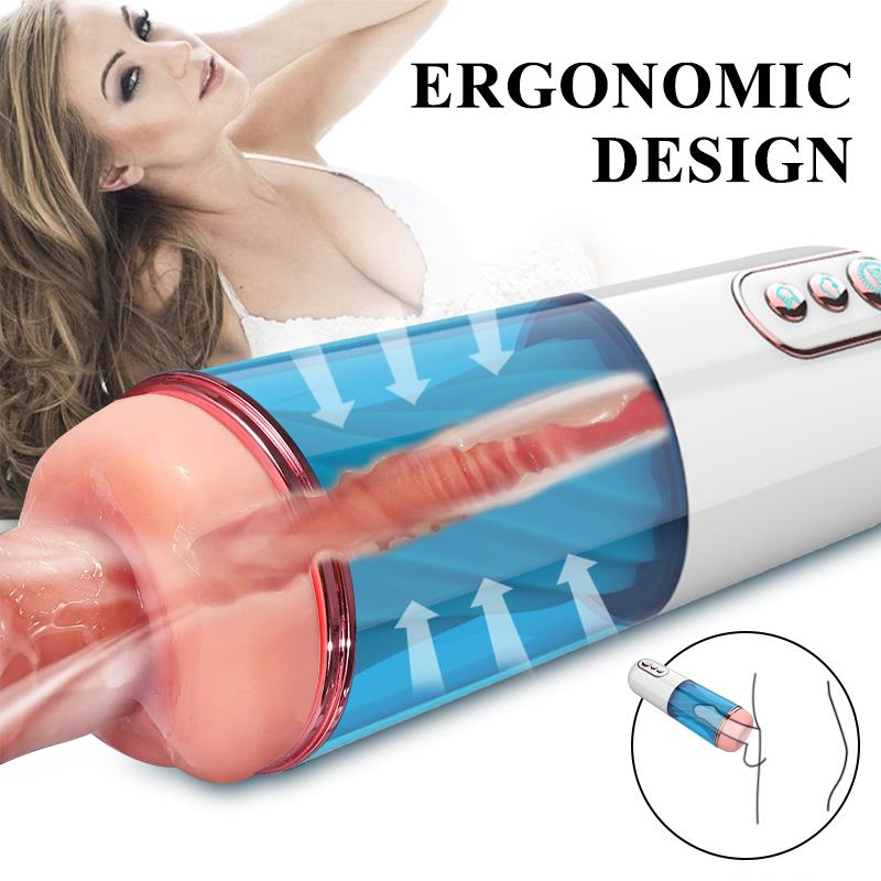 Foxshow - 63-00052 - Big size - 27,5 Cm - Masturbator cup - Sound Vibrating, Flashing Masturbation - USB rechargeable - 7 Function - Dia outside 8 cm