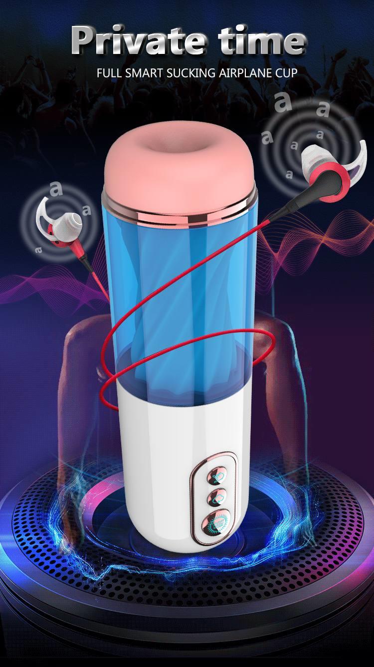 Foxshow - 63-00052 - Big size - 27,5 Cm - Masturbator cup - Sound Vibrating, Flashing Masturbation - USB rechargeable - 7 Function - Dia outside 8 cm
