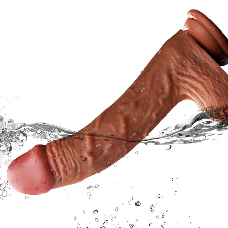 Foxshow - 63-00053 - Remote control Realistic vibrator - Up & down - Rotating - Heat function - Silicone 10 Function - 21 cm- Rechargeable - Luxury Giftbox - Flesh