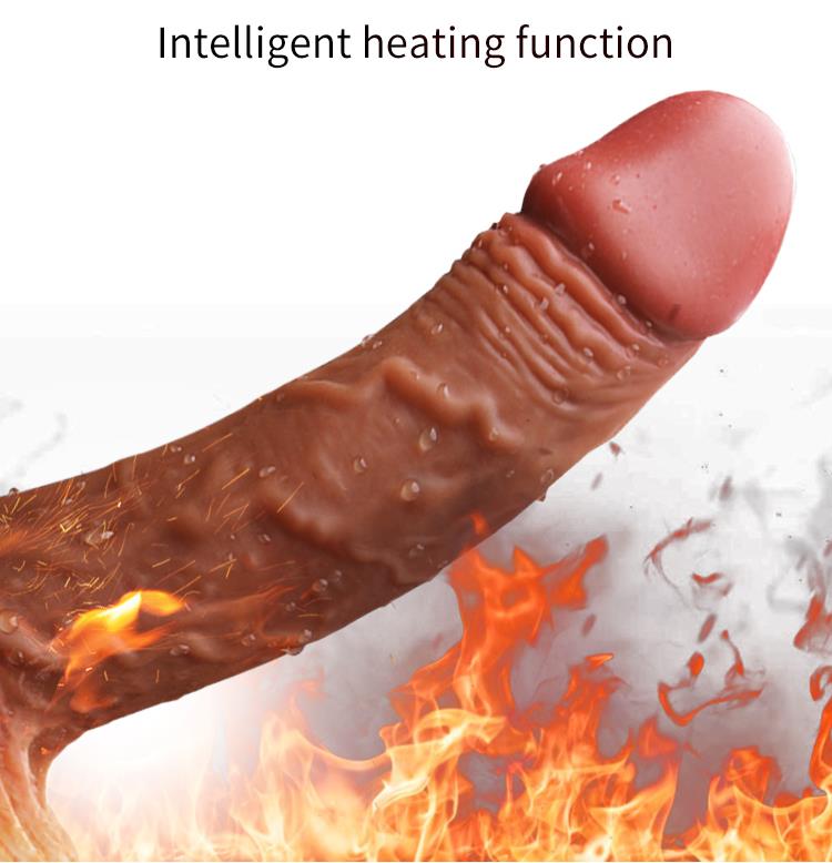 Foxshow - 63-00053 - Remote control Realistic vibrator - Up & down - Rotating - Heat function - Silicone 10 Function - 21 cm- Rechargeable - Luxury Giftbox - Flesh