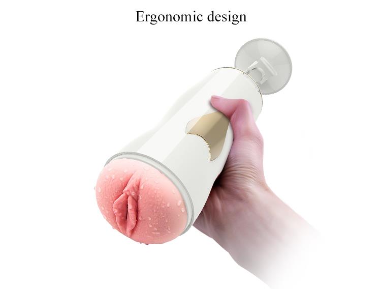 Bossoftoys - 63-00055 - Masturbator White - Vibrating Pussy Masturbator - Suction Cup - 7 Vibration modes - 28 CM / 11 Inch - Flesh