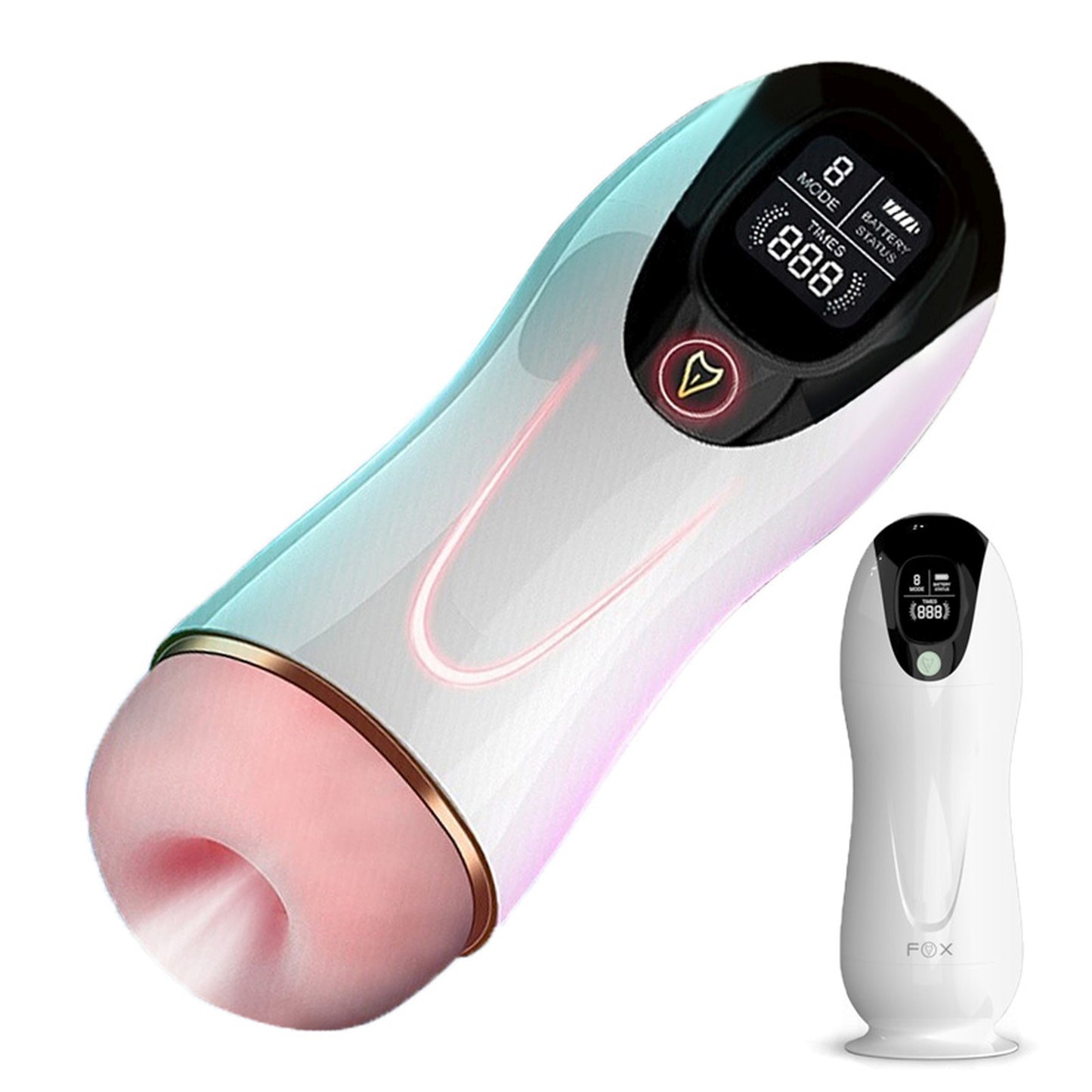 Foxshow Vibrating Big Masturbator - Usb - 8 Functions - Colourbox - 63-00063