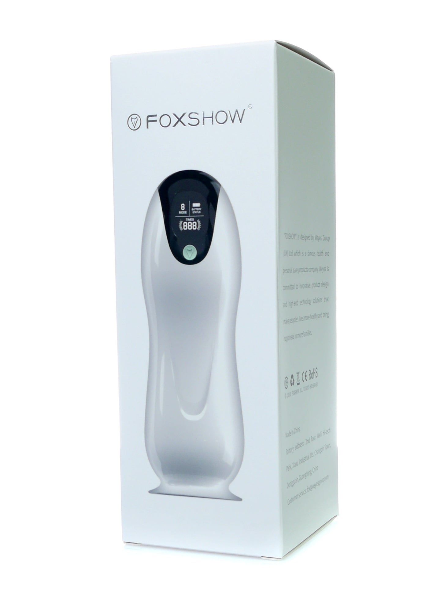 Foxshow Vibrating Big Masturbator - Usb - 8 Functions - Colourbox - 63-00063