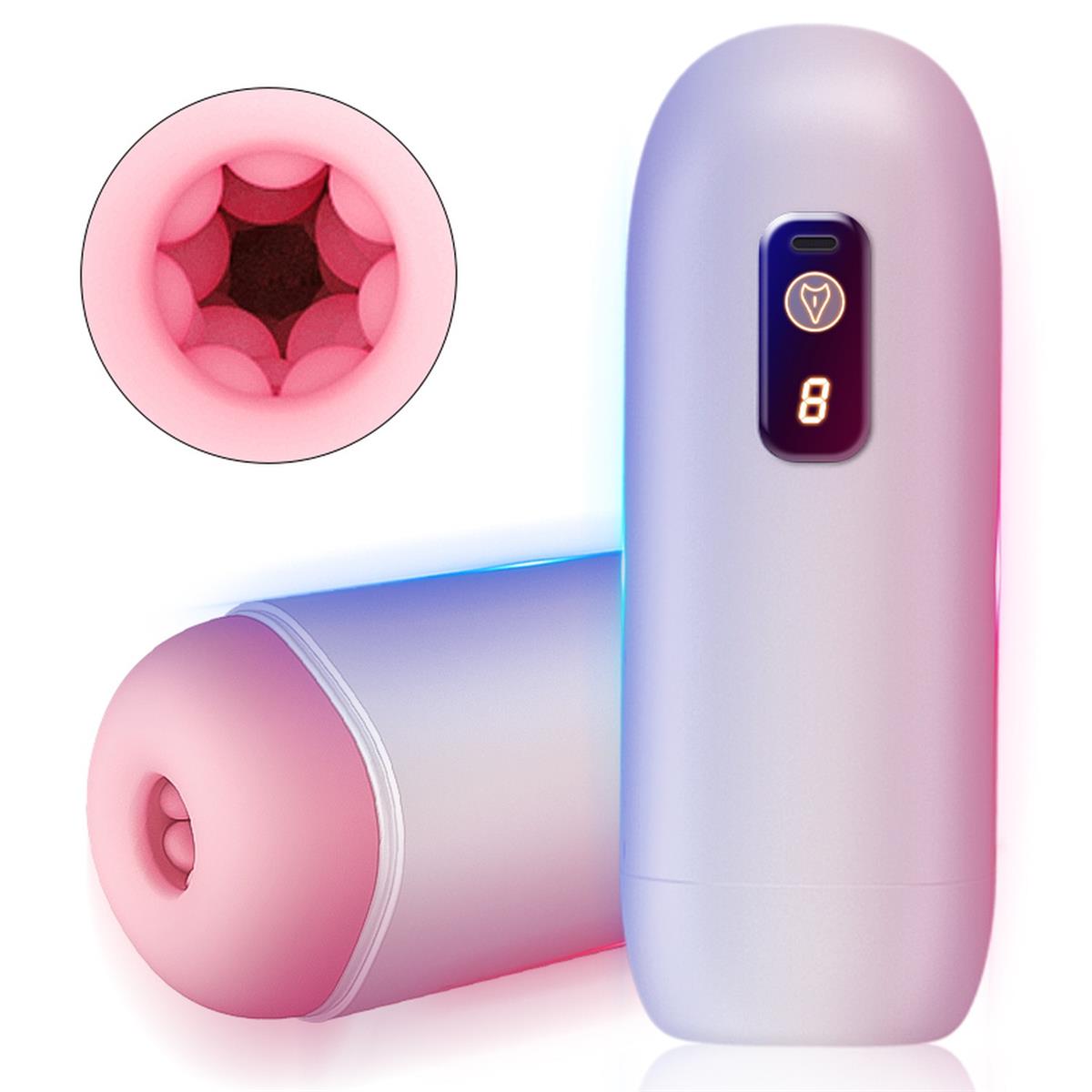 Foxshow Vibrating Big Masturbator - Usb - 8 Functions - Colourbox - 63-00068