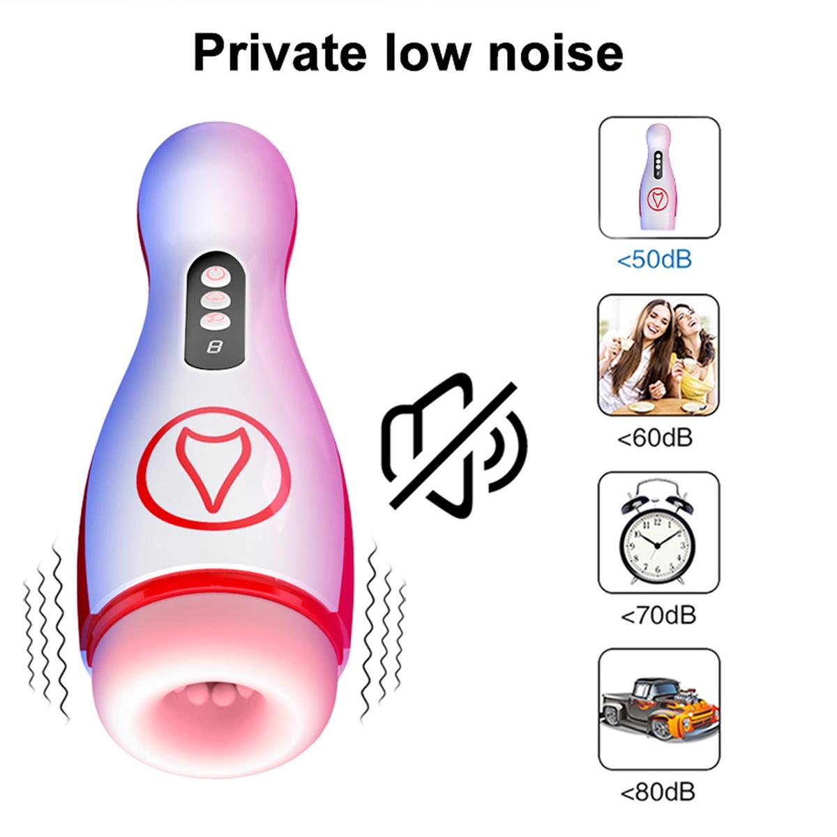 Foxshow Vibrating Big Masturbator - Usb - 7 Sucking / 7 Vibration Functions - Colourbox - 63-00069