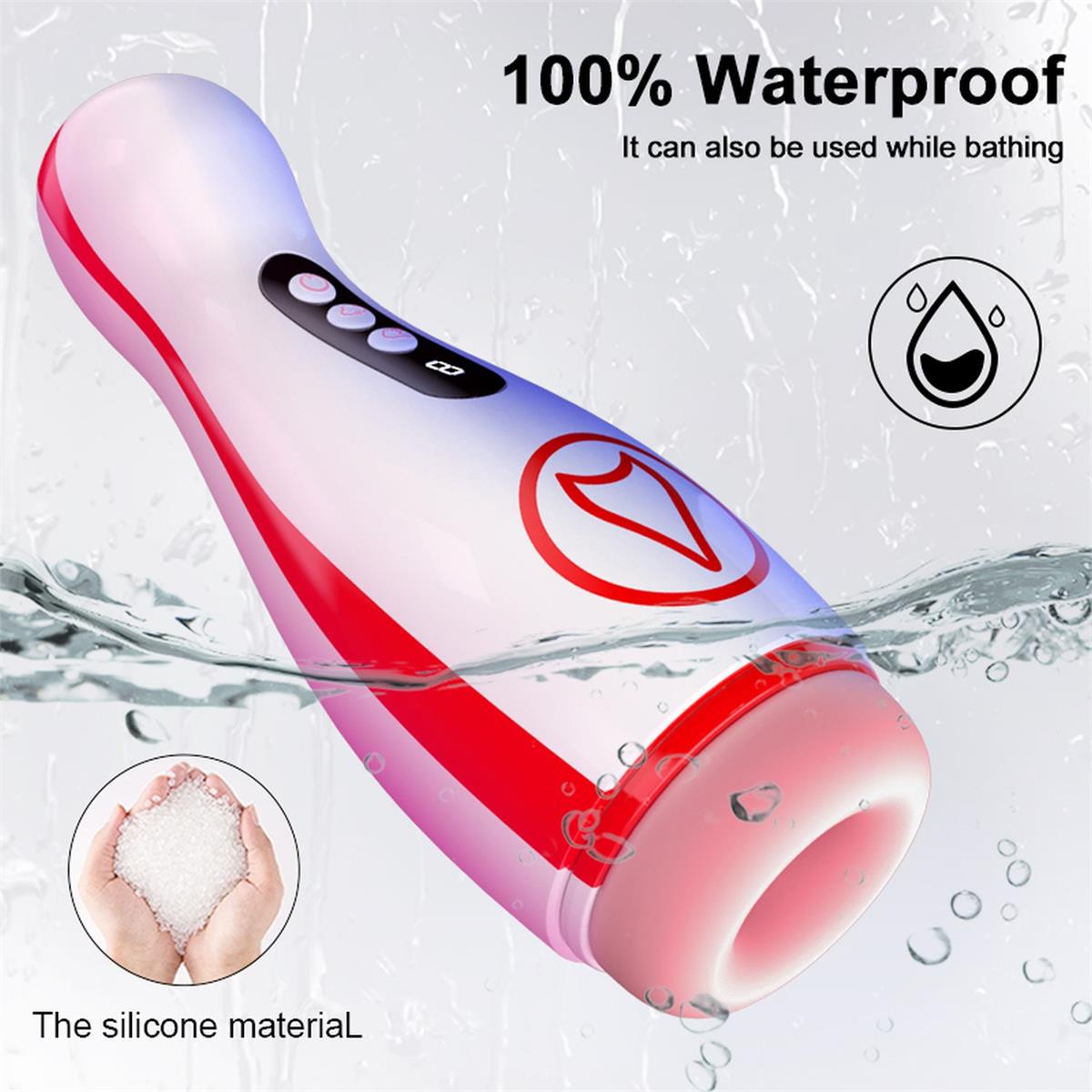 Foxshow Vibrating Big Masturbator - Usb - 7 Sucking / 7 Vibration Functions - Colourbox - 63-00069