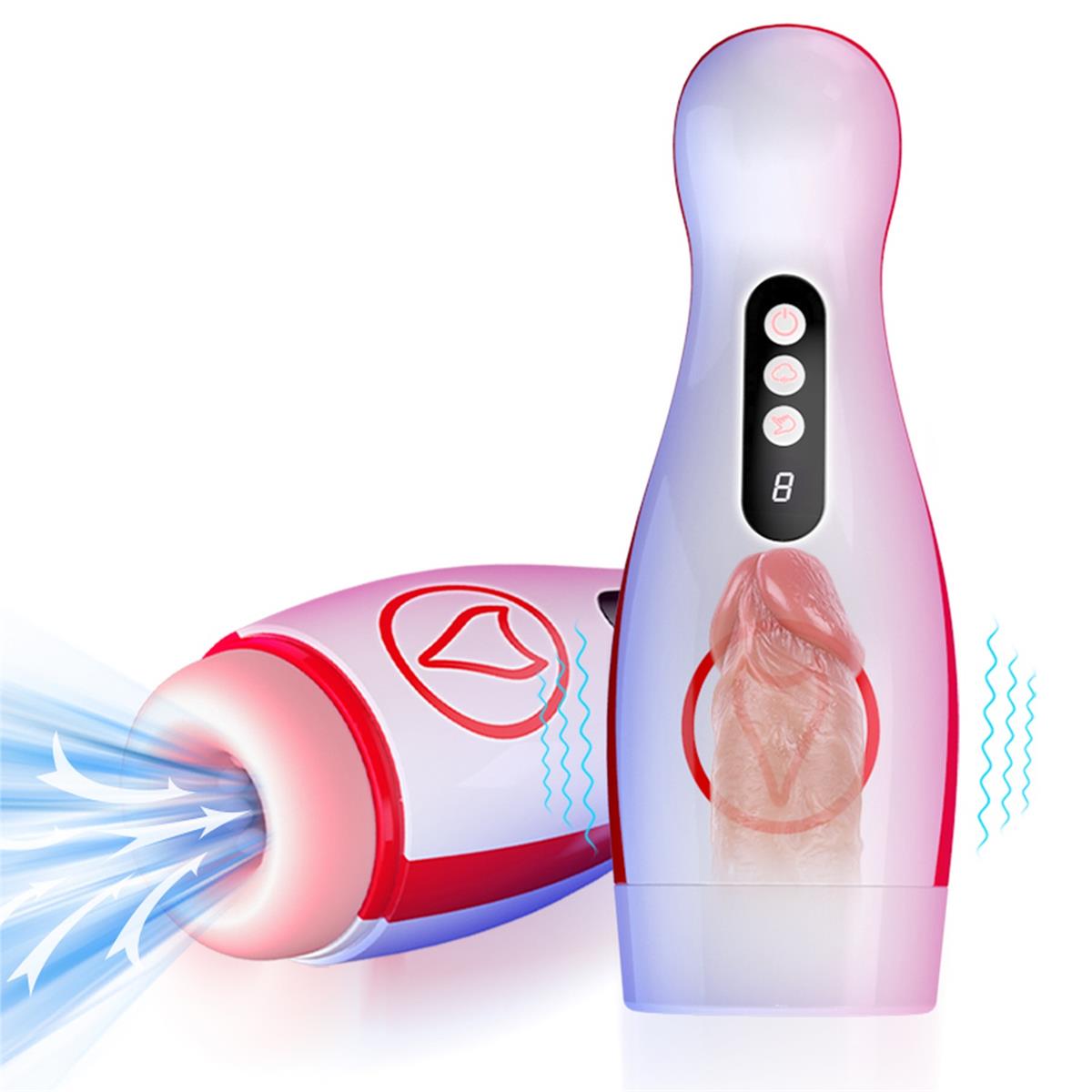 Foxshow Vibrating Big Masturbator - Usb - 7 Sucking / 7 Vibration Functions - Colourbox - 63-00069