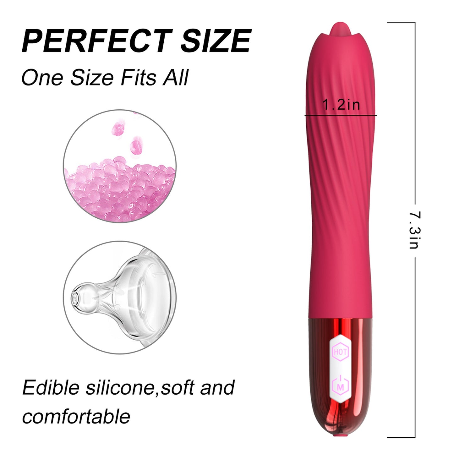 Foxshow - 63-00070-1 - Heat Function Unique Silicone Vibrator - 10 vibration Mode - Pink