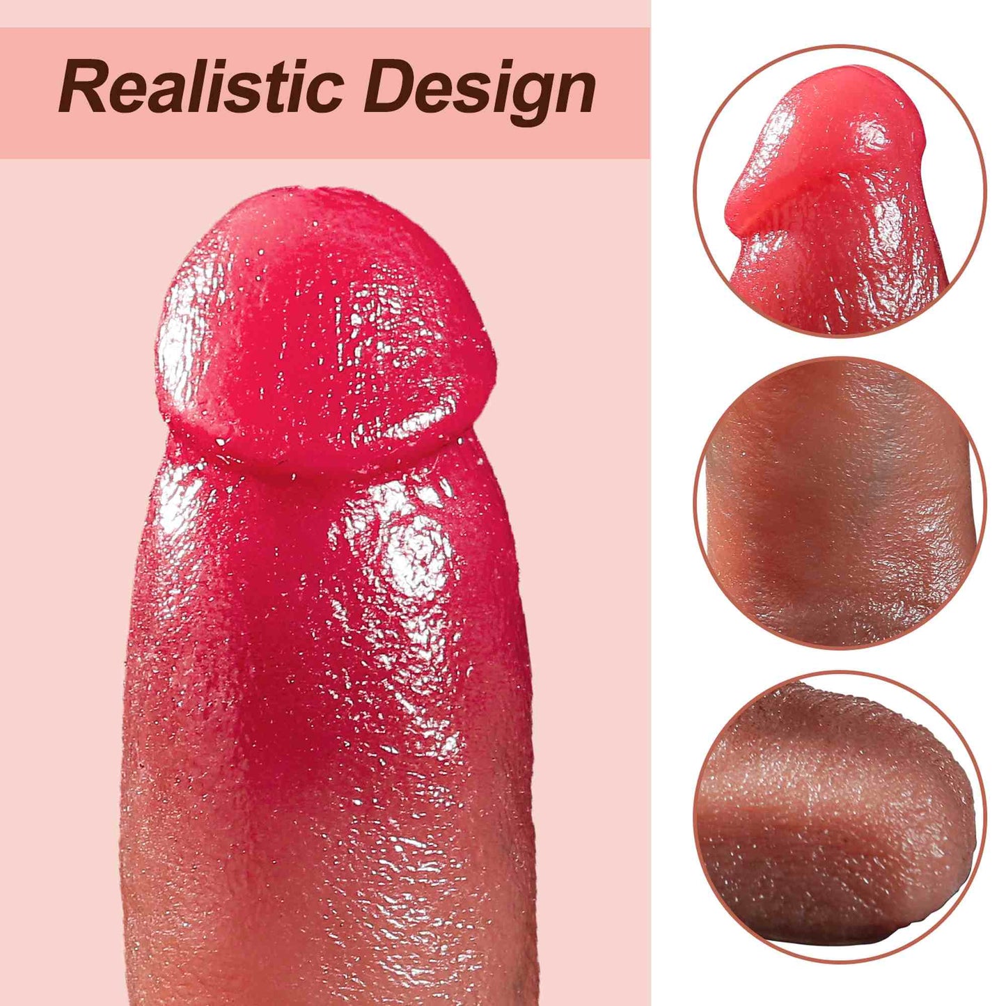 Bossoftoys - 63-00073 - Silicone Realistic Vibrator, Remote - 10 vibration modes 7 thrusting function, Heating