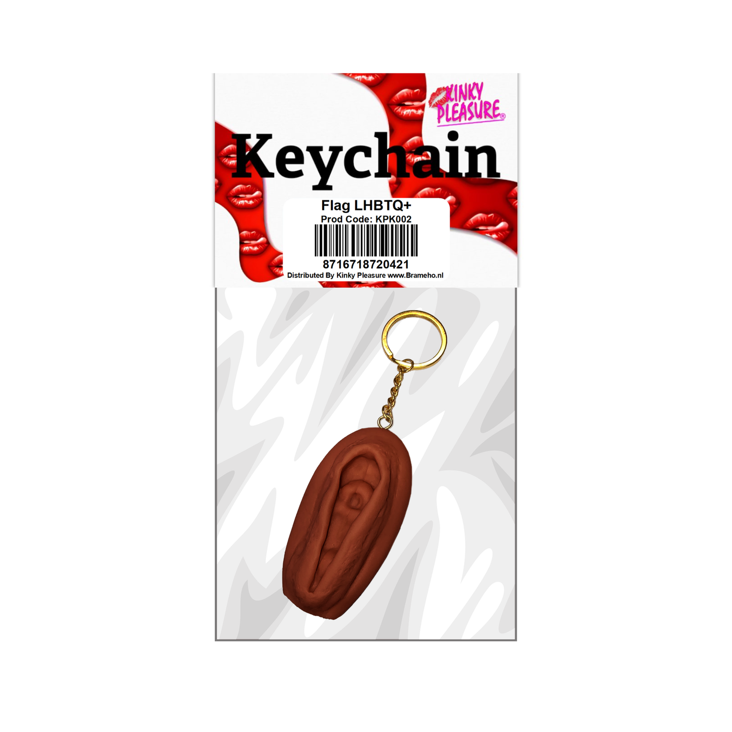 Kinky Pleasure - DS049 - Vagina Keychain – Dark Brown Edition