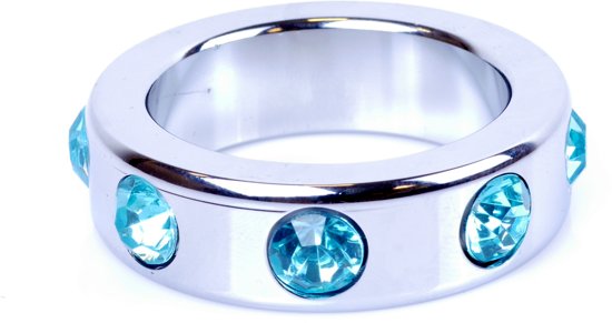 Bossoftoys - 64-00005 - Metal - Cockring - Diamonds - Blue - Small
