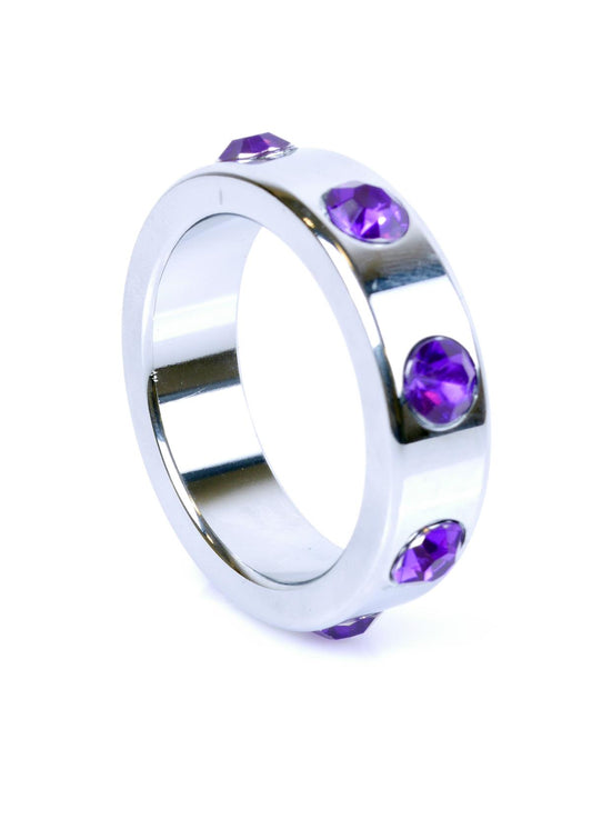 Bossoftoys - 64-00006 - Metal - Cockring  - Diamonds - Purple - Large