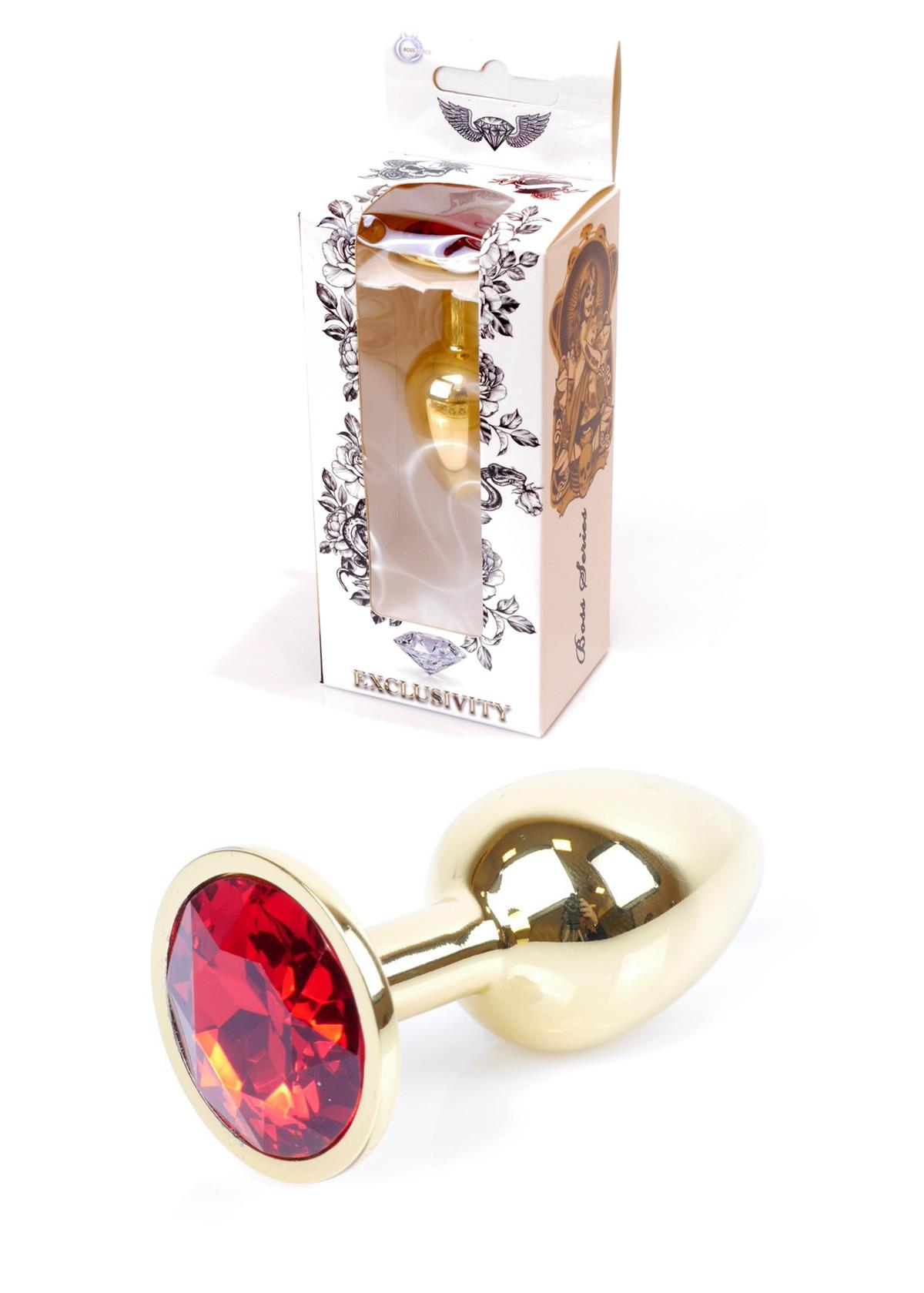 64-00019 gold plug red stone