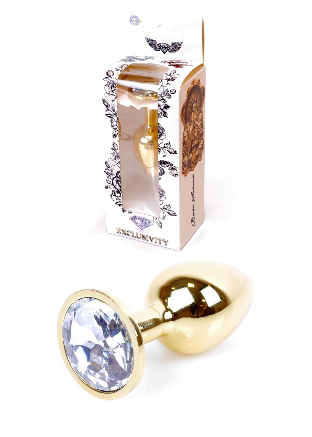 64-00021 gold plug clear stone