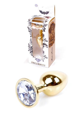 Boysoftoys - 64-00021 - Plug - Gold - Anal - Clear stone - attractive colour window box