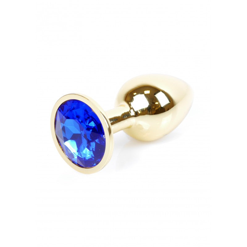 Boysoftoys - 64-00023 - Gold Plug - Anal - Dark Blue stone - length 7 cm - dia 2,7 cm - attractive colour window box