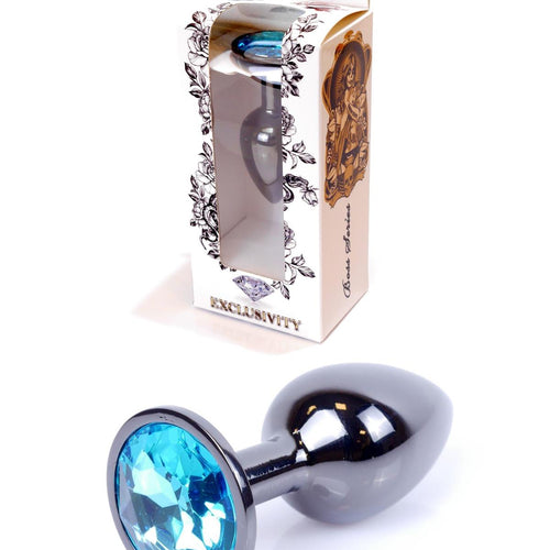 Boysoftoys - 64-00031 - Plug - Dark Silver - Anal - Light Blue - length 7 cvm - dia 2,7 cm
