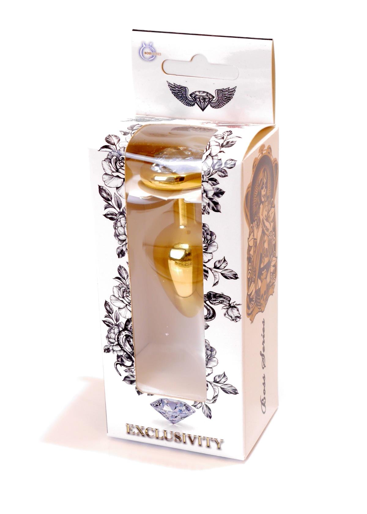 Bossoftoys - 64-00039 - Plug - Gold - Anal - Heart - Clear