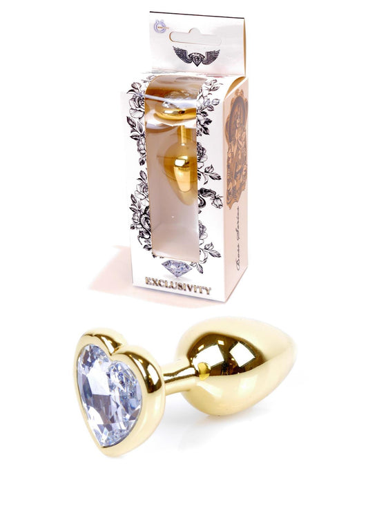 Boysoftoys - 64-00039 - Plug - Gold  - Anal - Heart - Clear