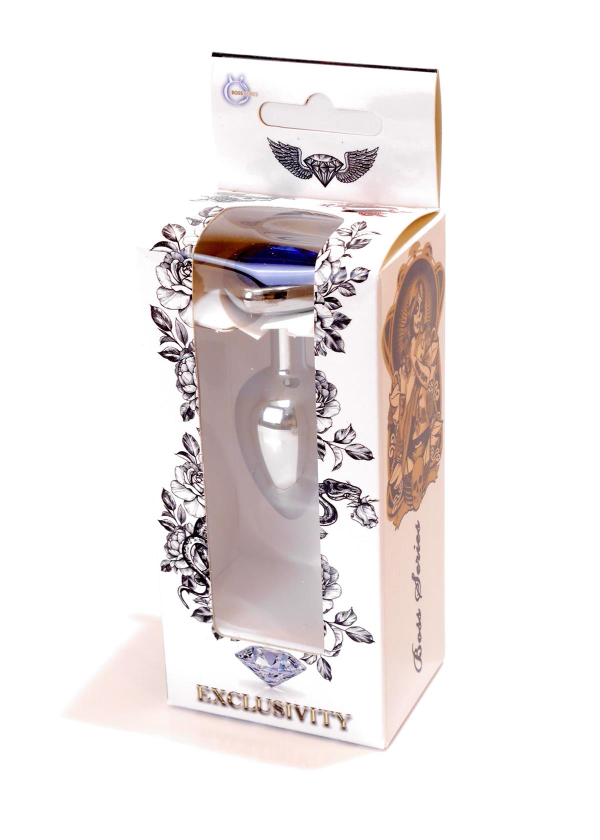 Bossoftoys - 64-00051 - Heart design silver Plug - Silver - Anal - Heart - Green stone - length 7 cm - dia 2,7 cm - window colour box