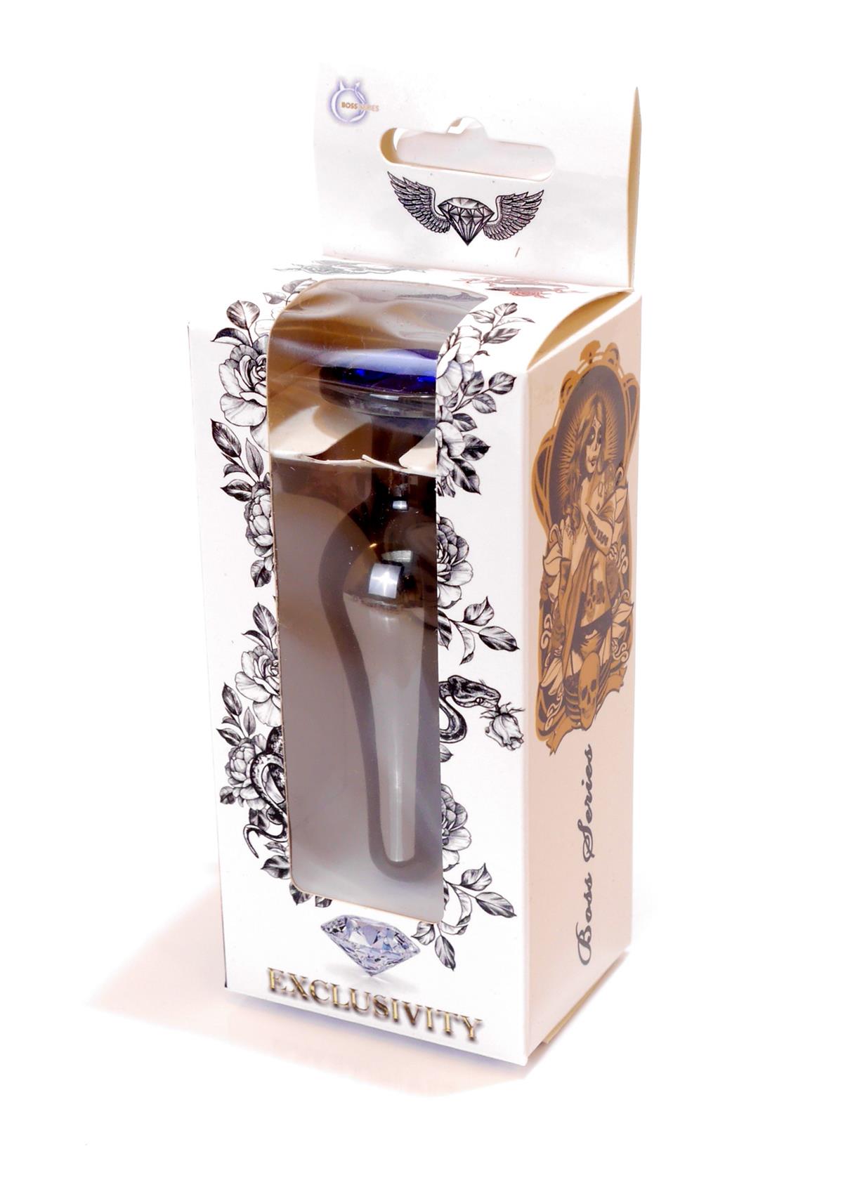 Bossoftoys dark silver Butt Plug - Anal - Dark Blue - lenght 9,5 cm - dia 3 cm - 64-00059
