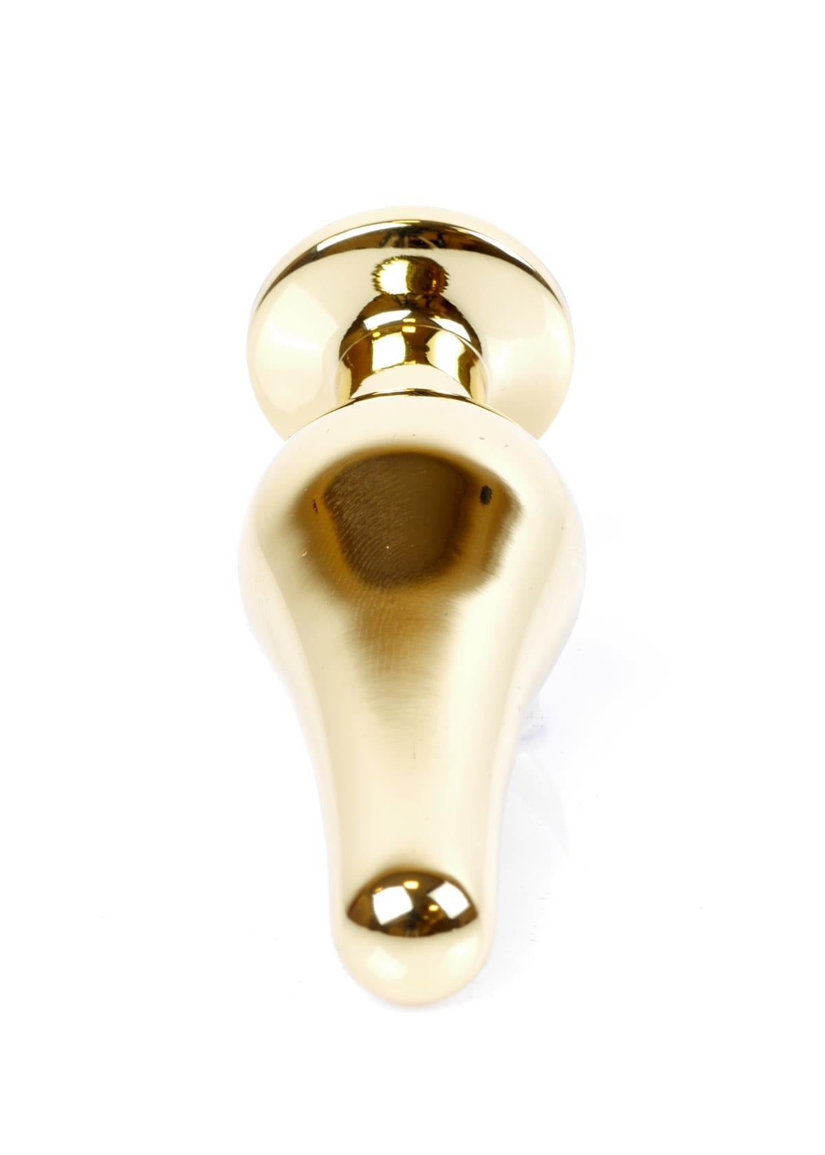 Bossoftoys - 64-00070 - Gold big Butt Plug - anal plug with Purple stone - length 9 cm - dia 2,9 cm - colour window box