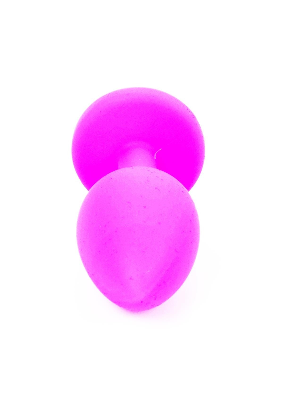 Bossoftoys - 64-00081 - Pink Silicone Anal Plug - anal plug with blue stone - length 7 cm - dia 2,7 cm - colour window box