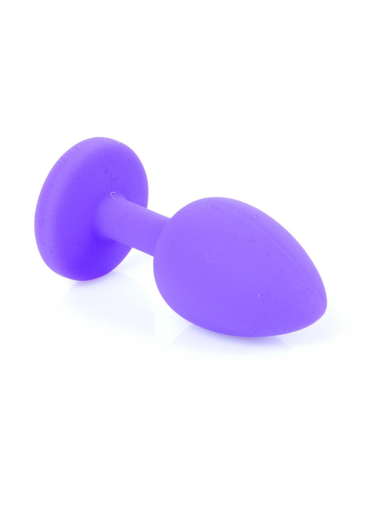 Bossoftoys - 64-00082 - PurpleSilicone Anal Plug - anal plug with red stone - length 7 cm - dia 2,7 cm - colour window box