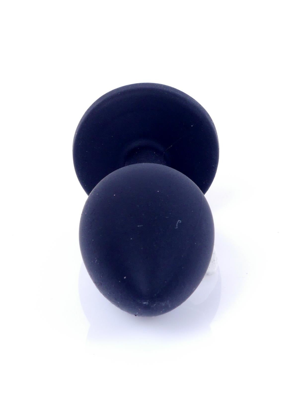 Bossoftoys Small Black Silicone Anal Plug Pink stone - length 7 cm - dia 2,7 cm - colour window box - 64-00083