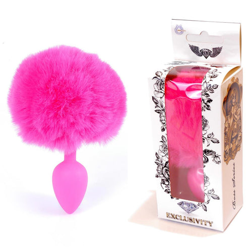 Boysoftoys - 64-00099 - Pink Silicone Anal Plug with bunny tail Pink - length 6,5 cm - dia 2,7 cm - colour window box