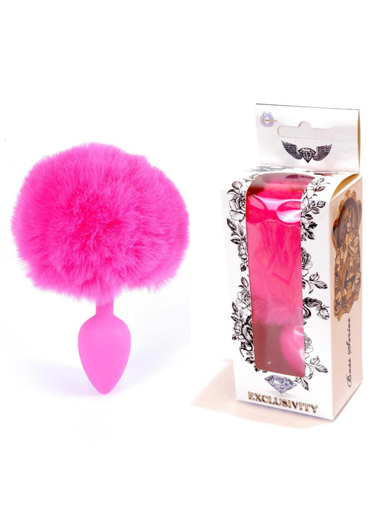 Boysoftoys - 64-00099 - Pink Silicone Anal Plug with bunny tail Pink - length 6,5 cm - dia 2,7 cm - colour window box