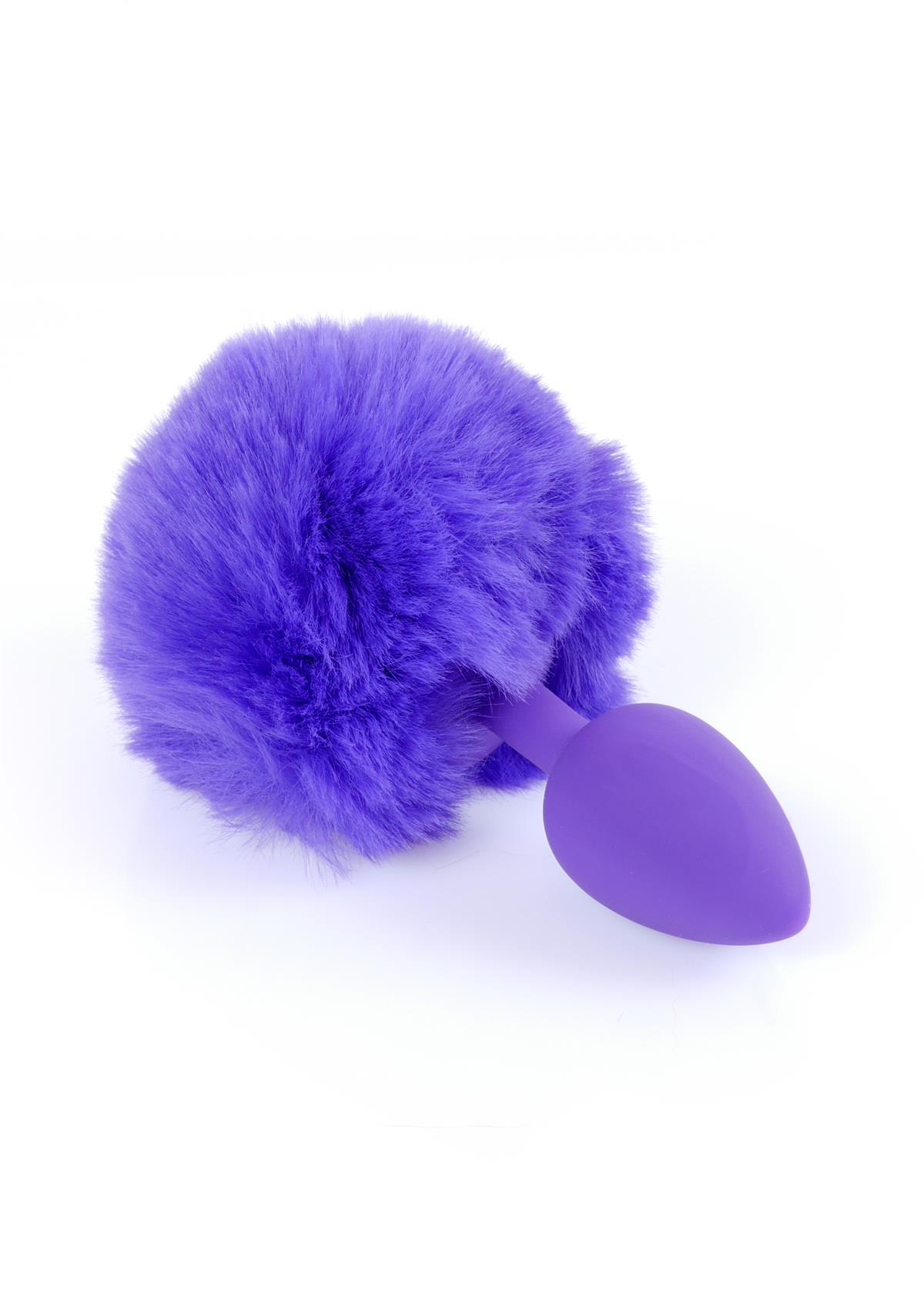 Bossoftoys - 64-00101 - Purple Silicone Anal Plug with bunny tail Purple - length 6,5 cm - dia 2,7 cm - colour window box